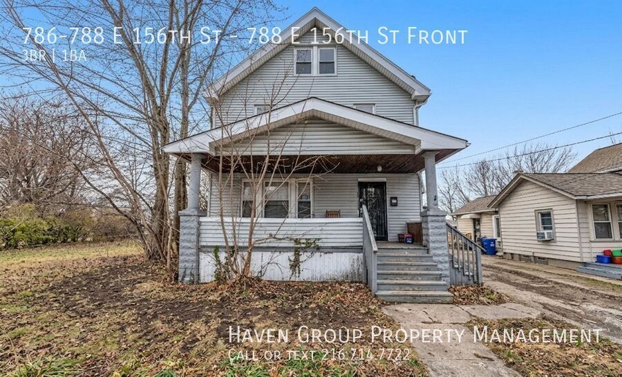 788 E 156th St | Front, Cleveland - Spacious 3-bed 1-bath multi-family home! property image