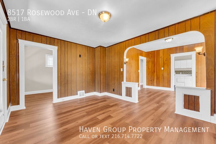 8517 Rosewood Ave | DN, Cleveland, OH 44105! Welcome home to this charming 2-bedroom, 1-bathroom down unit located on a quiet residential street in Cleveland! property image